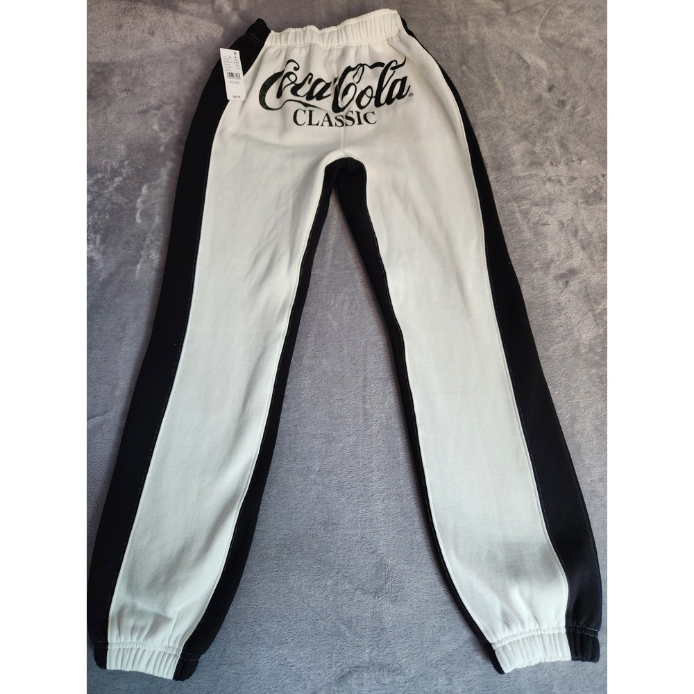 New Pacsun x COCA-COLA Jogger Sweatpants Womens XS Black White NWT Coca Cola $50